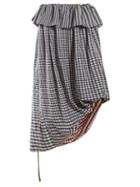 Matchesfashion.com Loewe - Asymmetric Ruffled Gingham Skirt - Womens - Blue Multi
