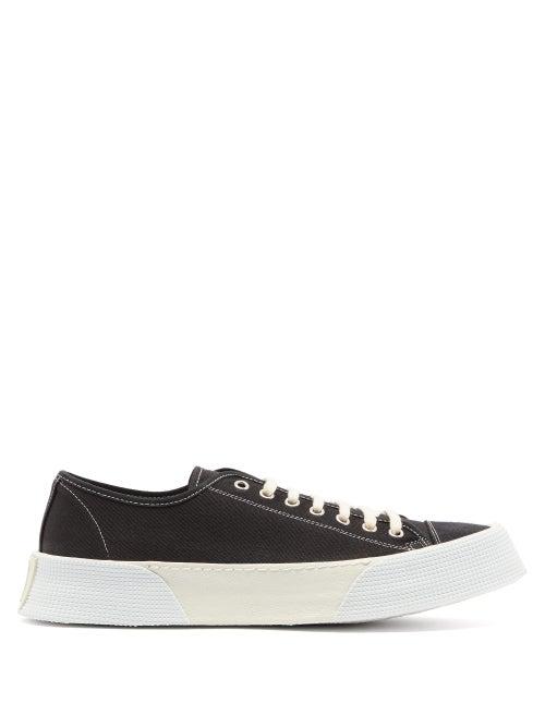 Matchesfashion.com Ami - Raised Sole Low Top Canvas Trainers - Mens - Black