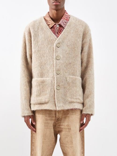 Our Legacy - Patch-pocket Textured Cardigan - Mens - Off White