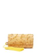 Matchesfashion.com Glorinha Paranagua - Tania Tassel Embellished Bamboo Clutch - Womens - Yellow Multi