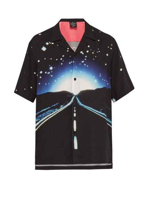 Matchesfashion.com Marcelo Burlon - Highway Print Jersey Shirt - Mens - Black Multi