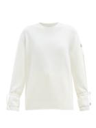 Matchesfashion.com Moncler - Logo-patch Tie-sleeve Wool Sweater - Womens - White