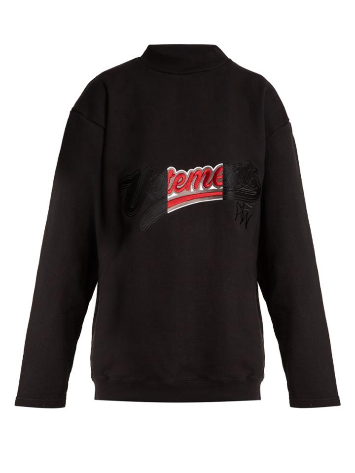 Vetements Logo-embroidered Cotton-blend Sweatshirt