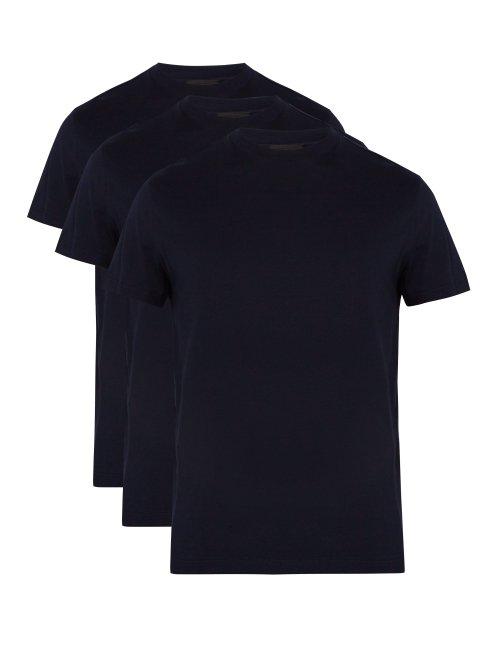 Matchesfashion.com Prada - Pack Of Three Cotton Jersey T Shirts - Mens - Navy