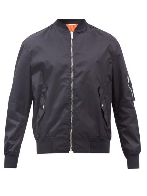Valentino - Logo-print Shell Bomber Jacket - Mens - Navy