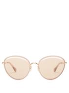 Matchesfashion.com Jimmy Choo - Malya Round Metal Sunglasses - Womens - Pink