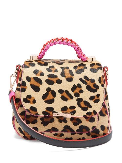 Matchesfashion.com Sophia Webster - Eloise Leopard Print Calf Hair And Leather Bag - Womens - Leopard