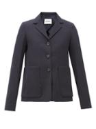 Matchesfashion.com Jil Sander - Single-breasted Patch Pocket Wool Jacket - Womens - Navy
