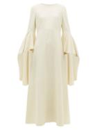 Matchesfashion.com Giambattista Valli - Fluted Sleeve Crepe Maxi Dress - Womens - White