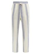 Matchesfashion.com Smr Days - Drawstring High-rise Striped Cotton Trousers - Mens - Blue Multi
