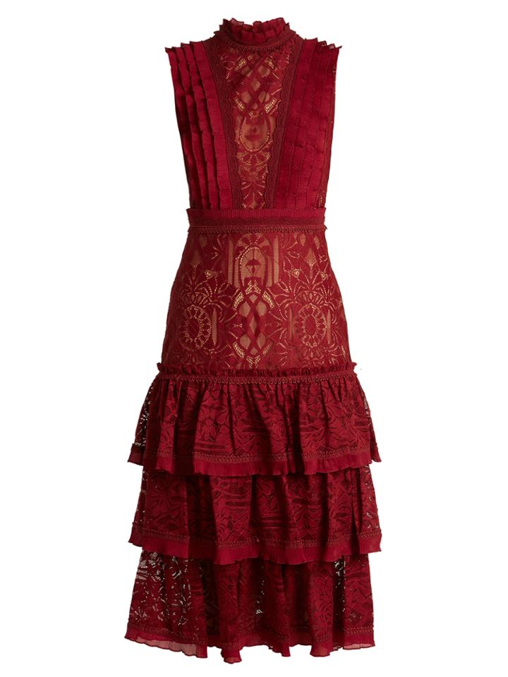 Jonathan Simkhai Tower Tiered-skirt Lace Dress