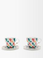 La Doublej - Big Mama Set Of Two Porcelain Cup And Saucer Set - Womens - Multi