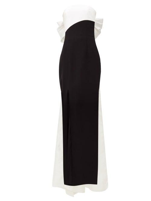 Matchesfashion.com Rasario - Bow-back Silk-blend Dupion Gown - Womens - Black White