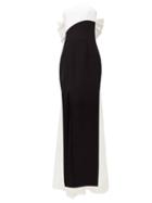 Matchesfashion.com Rasario - Bow-back Silk-blend Dupion Gown - Womens - Black White