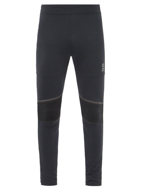 On - Logo-print Nylon-blend Running Tights - Mens - Black