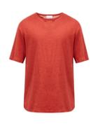 Matchesfashion.com Raey - Crew-neck Linen T-shirt - Mens - Brown