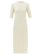 Ganni - Open-back Mohair Midi Dress - Womens - Cream