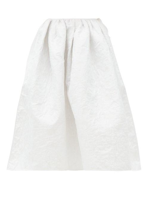 Matchesfashion.com Cecilie Bahnsen - Mala Quilted-faille Skirt - Womens - White