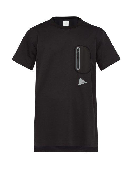 Matchesfashion.com And Wander - Logo Print Longline Performance T Shirt - Mens - Black