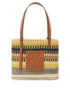Matchesfashion.com Loewe Paula's Ibiza - Small Striped Straw And Leather Basket Bag - Womens - Tan Stripe