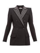 Matchesfashion.com Givenchy - Crystal Embellished Wool Blend Drill Suit Jacket - Womens - Black