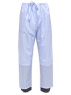 Matchesfashion.com Y/project - Pinstripe Wool Cuff Cotton Trousers - Mens - Blue