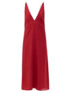 Matchesfashion.com Raey - Bust-cup Silk Crepe De Chine Slip Dress - Womens - Red