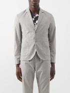 Folk - Single-breasted Pinstriped Linen-blend Suit Jacket - Mens - Grey
