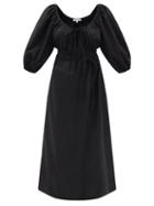 Ladies Beachwear Fil De Vie - Aurora Scoop-neck Batiste Dress - Womens - Black