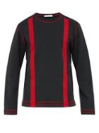Matchesfashion.com Craig Green - Stripe Print Ribbed Cotton Sweatshirt - Mens - Black