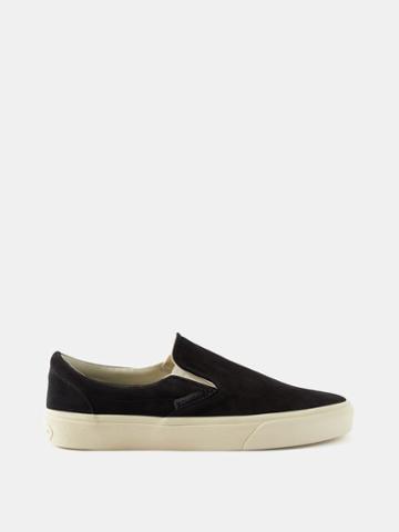 Tom Ford - Suede Slip-on Trainers - Mens - Black Cream