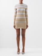 Paco Rabanne - Striped Lurex-knit Mini Dress - Womens - Gold Silver