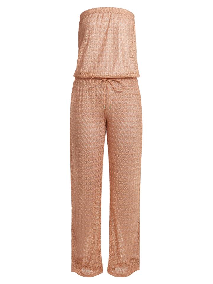 Melissa Odabash Grace Strapless Crochet-knit Jumpsuit