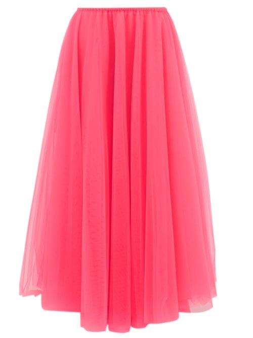 Matchesfashion.com Raey - Elasticated Waist Tulle Maxi Skirt - Womens - Pink