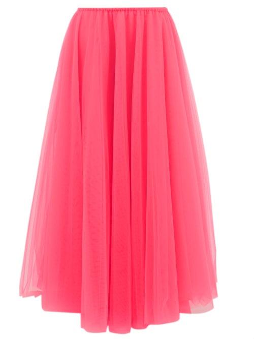 Matchesfashion.com Raey - Elasticated Waist Tulle Maxi Skirt - Womens - Pink