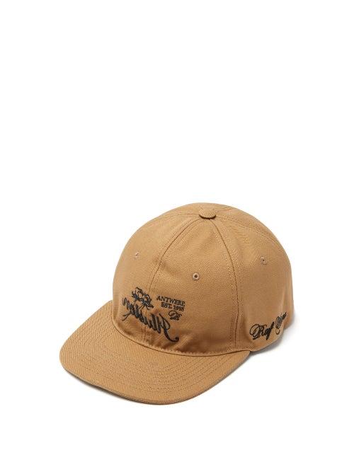 Matchesfashion.com Raf Simons - Illusion Embroidered Cotton Twill Baseball Cap - Mens - Camel