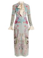 Temperley London Woodland Floral-embroidered Silk-chiffon Dress