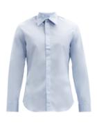 Matchesfashion.com Maison Margiela - Four Stitches Cotton-poplin Shirt - Mens - Blue