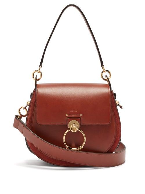 Matchesfashion.com Chlo - Tess Large Leather Cross Body Bag - Womens - Dark Brown