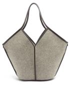 Hereu - Calella Leather-trim Felt Tote Bag - Womens - Grey Multi