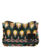 Matchesfashion.com La Doublej - Deluxe Rio-print Ruffle-trimmed Nylon Pouch - Womens - Green Multi