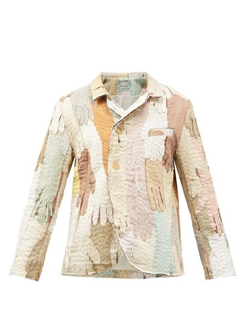 By Walid - Malika 19th-century Suede-glove Patchwork Jacket - Mens - White