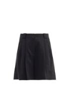 Matchesfashion.com Blaz Milano - Midday Sun Cassis Pleated Linen Shorts - Womens - Black