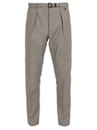 Matchesfashion.com Prada - Belted Checked Wool Blend Trousers - Mens - Multi