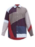 Matchesfashion.com Ahluwalia - Striped Patchwork Upcycled-cotton Shirt - Mens - Multi