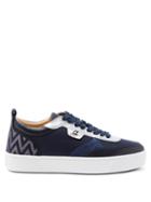 Matchesfashion.com Christian Louboutin - Happyrui Mesh And Suede Trainers - Mens - Blue Multi