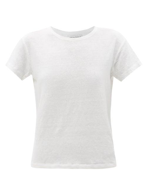Officine Gnrale - Lara Slubbed Linen-blend T-shirt - Womens - White