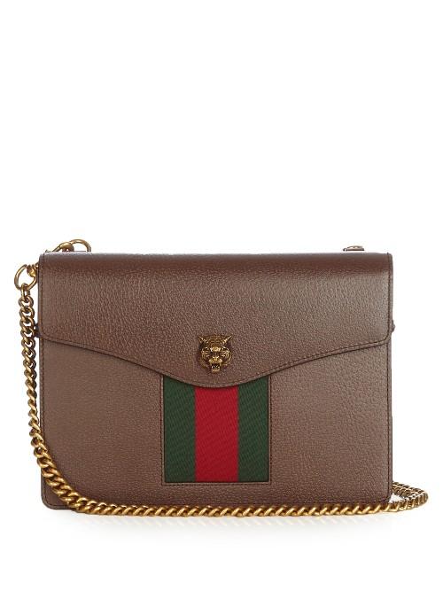 Gucci Animalier Grained-leather Shoulder Bag