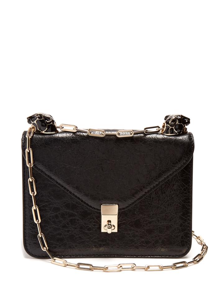 Valentino Panther-embellished Small Leather Shoulder Bag