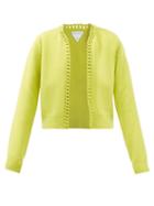 Bottega Veneta - Chain-knit Wool Cardigan - Womens - Green